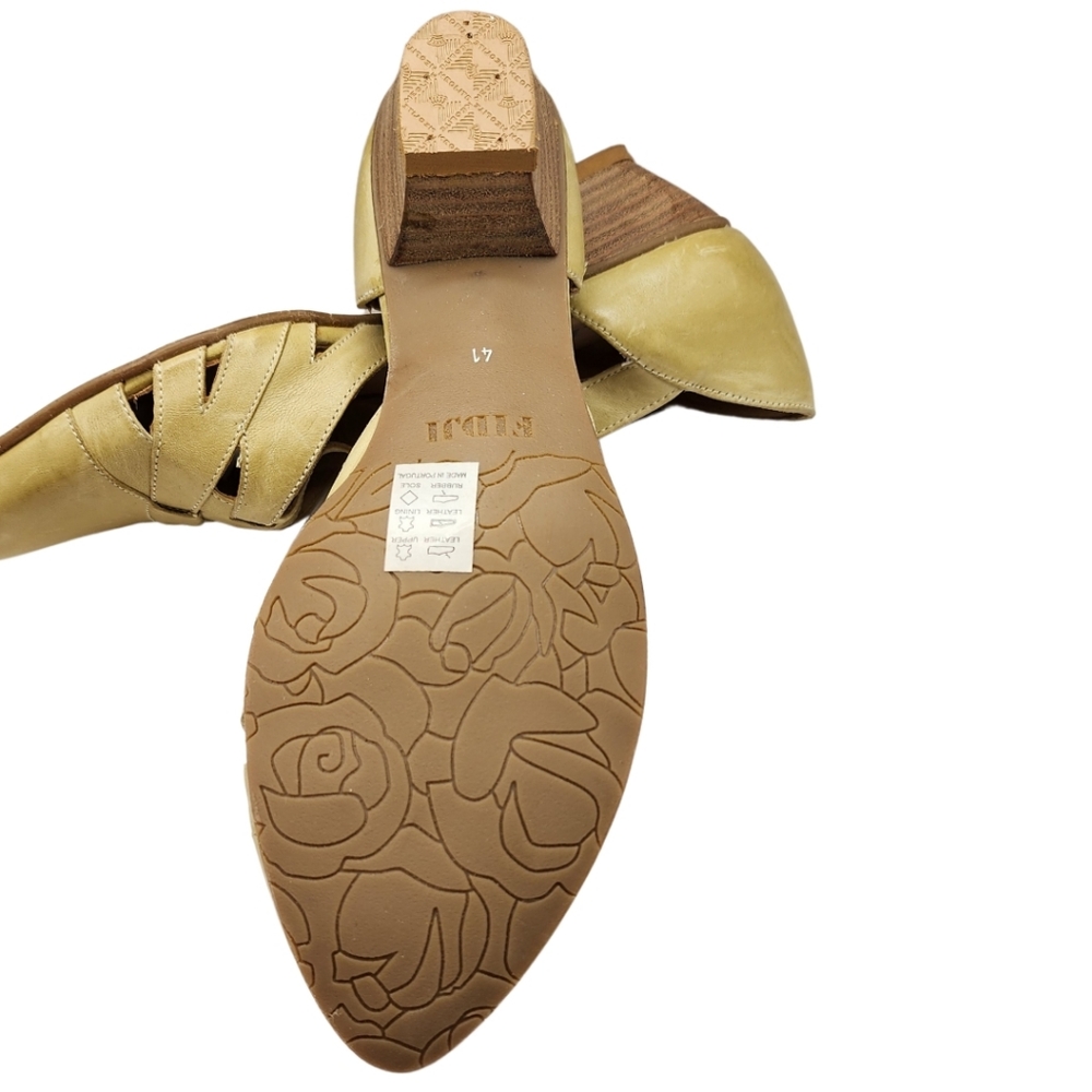 Fidji Shoes V096 velcro sandals low heel NWOB T-Strap - Picture 5 of 6